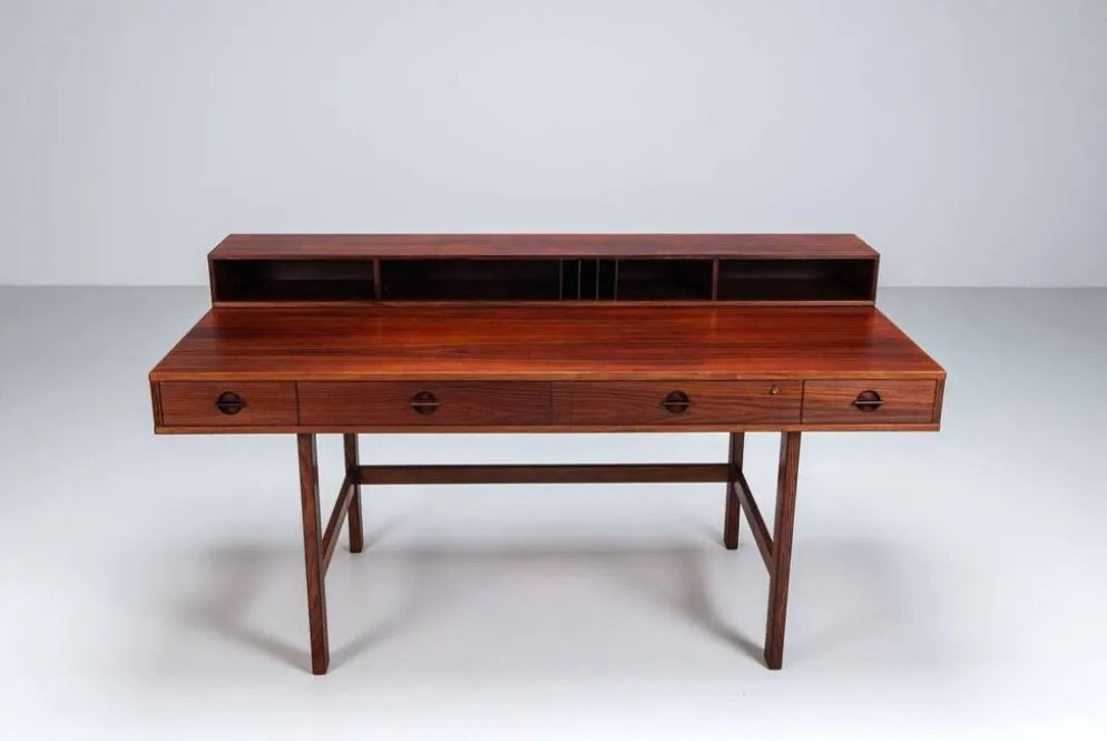 Bureau Flip-Top Partners en rosewood de Peter Lovig, Lovig, Danemark, 1960.