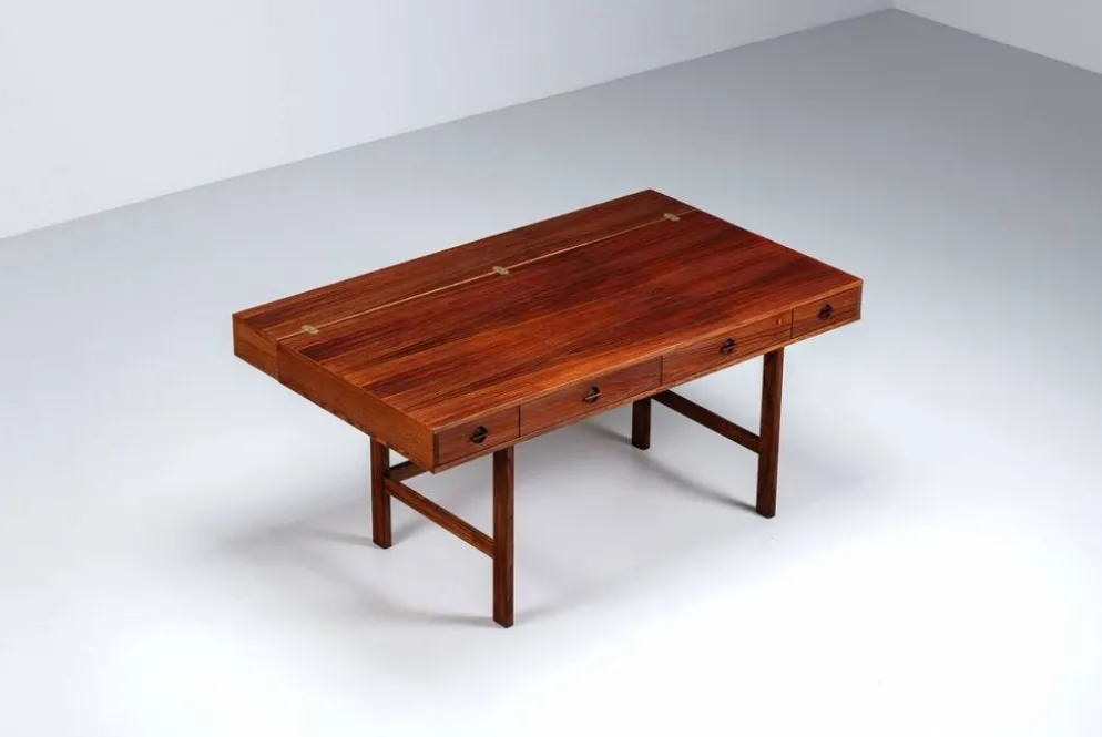 Bureau Flip-Top Partners en rosewood de Peter Lovig, Lovig, Danemark, 1960.