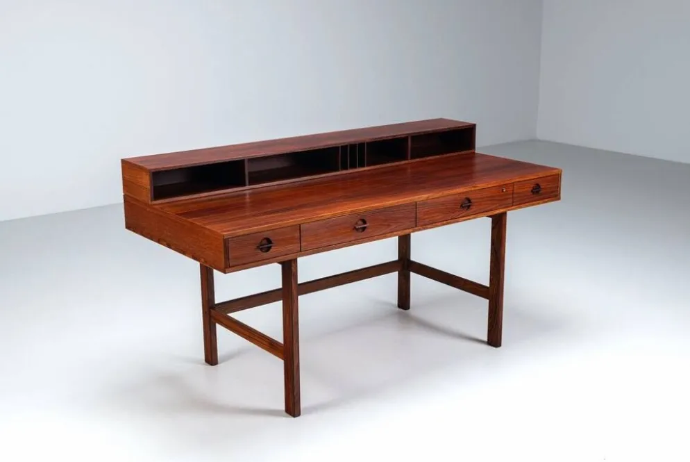 Bureau Flip-Top Partners en rosewood de Peter Lovig, Lovig, Danemark, 1960.