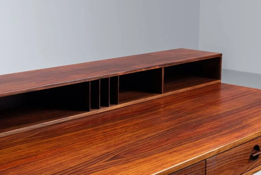 Bureau Flip-Top Partners en rosewood de Peter Lovig, Lovig, Danemark, 1960.
