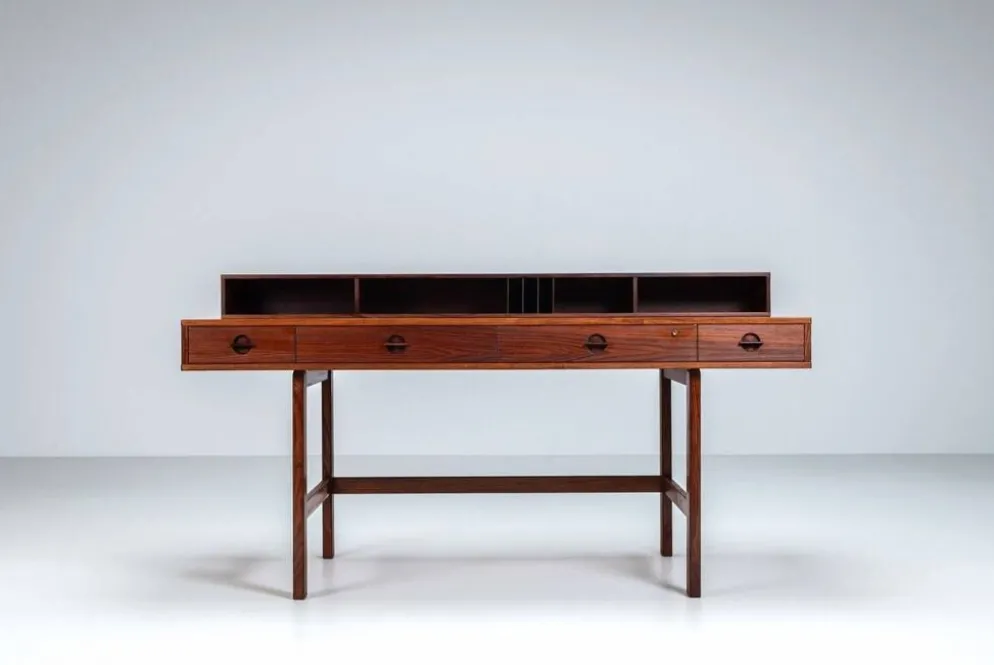 Bureau Flip-Top Partners en rosewood de Peter Lovig, Lovig, Danemark, 1960.