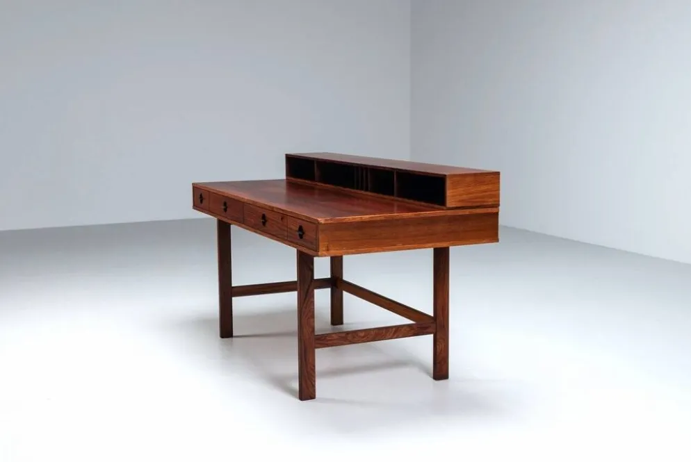 Bureau Flip-Top Partners en rosewood de Peter Lovig, Lovig, Danemark, 1960.