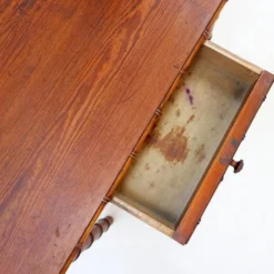 Bureau français faux bambou en pin - Début du 20ème siècle
