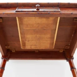 Bureau français faux bambou en pin - Début du 20ème siècle