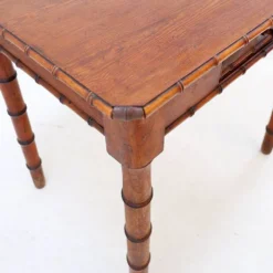 Bureau français faux bambou en pin - Début du 20ème siècle