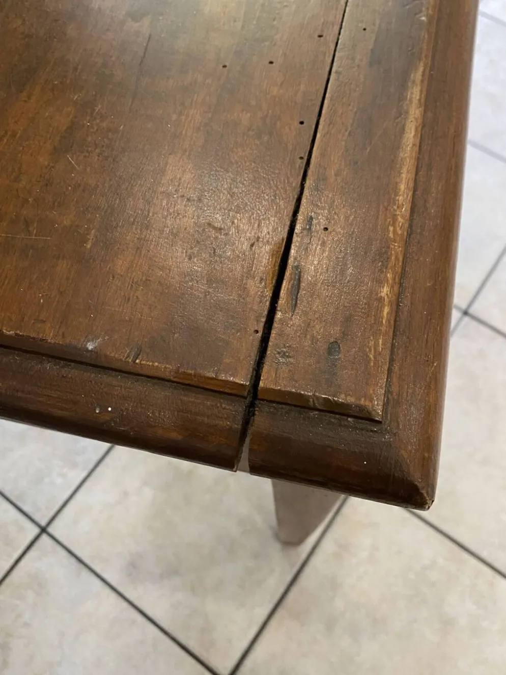 Bureau 1 grand tiroir en bois massif chêne 1950 78x58cm
