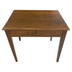 Bureau 1 grand tiroir en bois massif chêne 1950 78x58cm