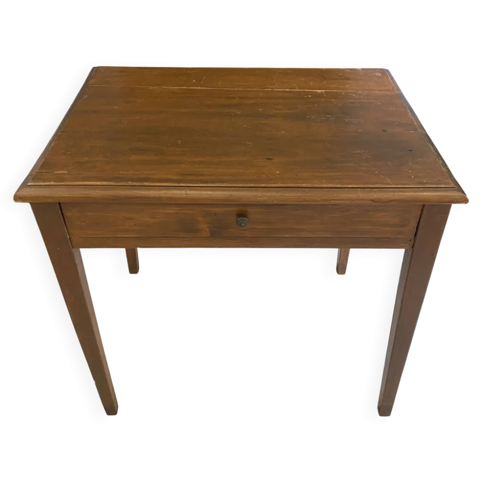 Bureau 1 grand tiroir en bois massif chêne 1950 78x58cm