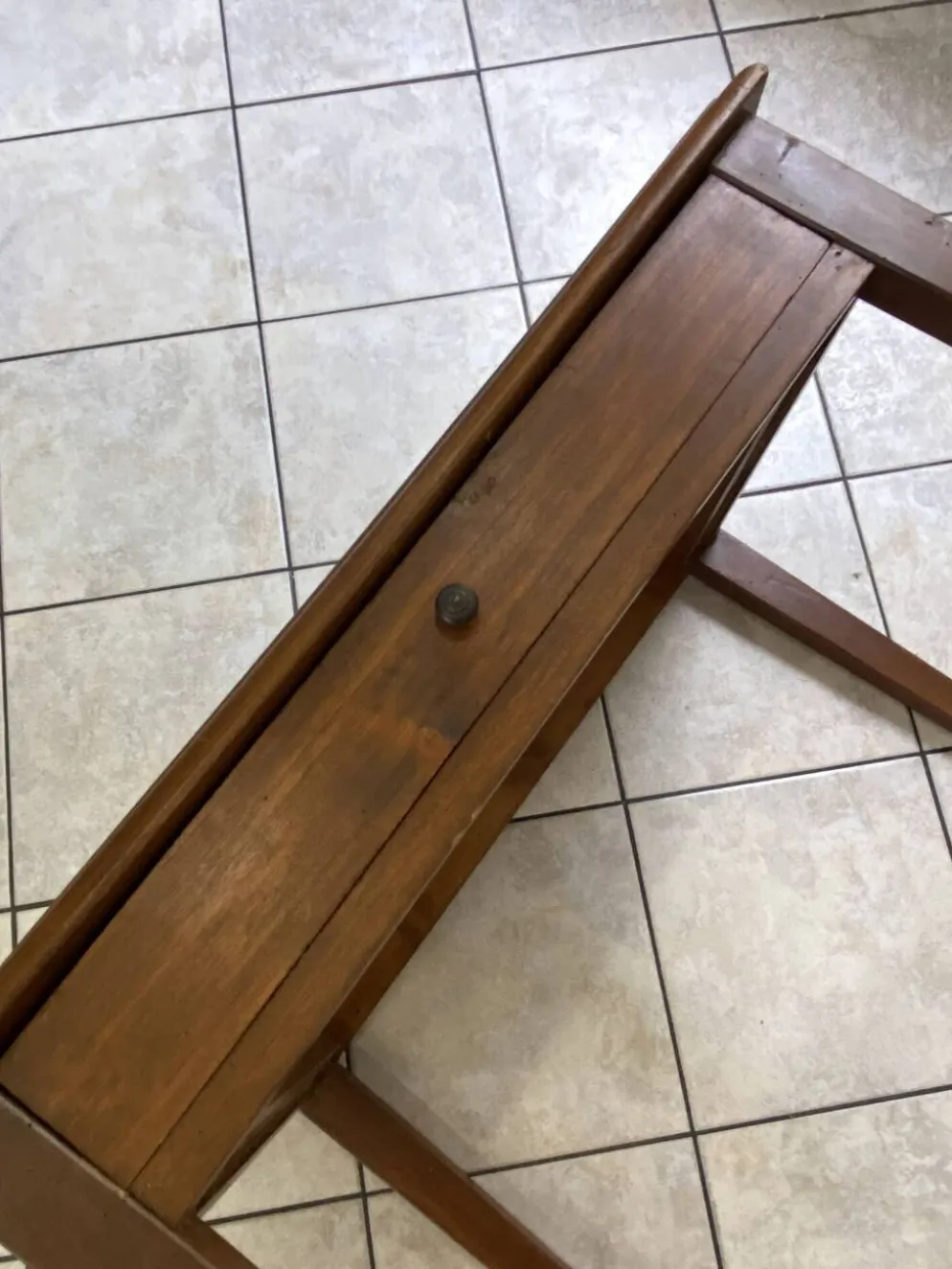 Bureau 1 grand tiroir en bois massif chêne 1950 78x58cm