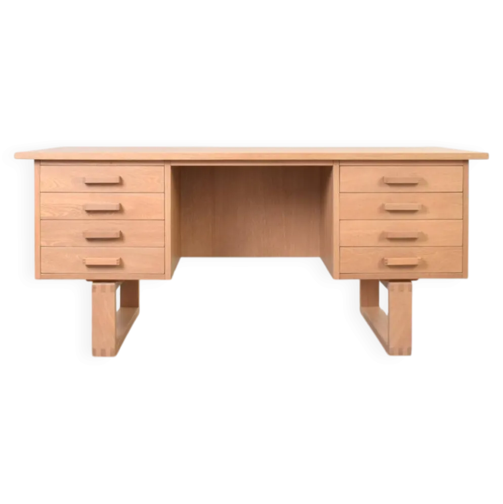 Bureau indépendant en chêne par Torben Valeur et Henning Jensen pour Dyrlund, années 1960.