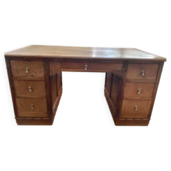 Bureau massif en noyer époque art deco