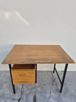 Bureau moderniste vintage design en chêne 1950s