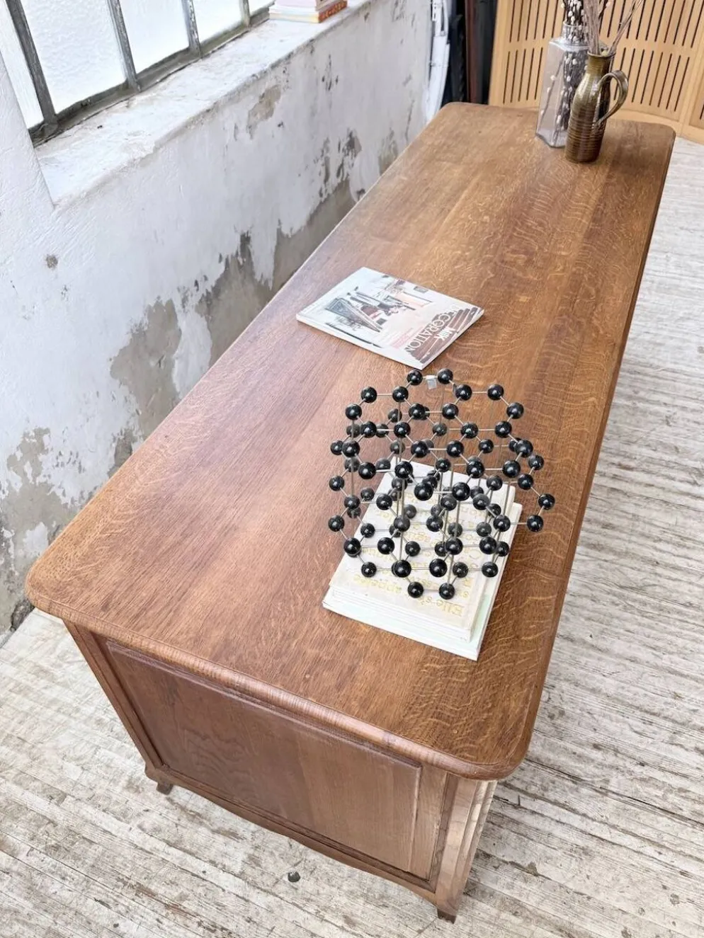 Bureau ou comptoir en chêne 1960