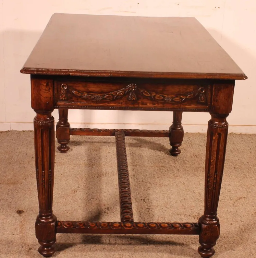 bureau ou table d'époque Louis XVI en chêne -18° siècle