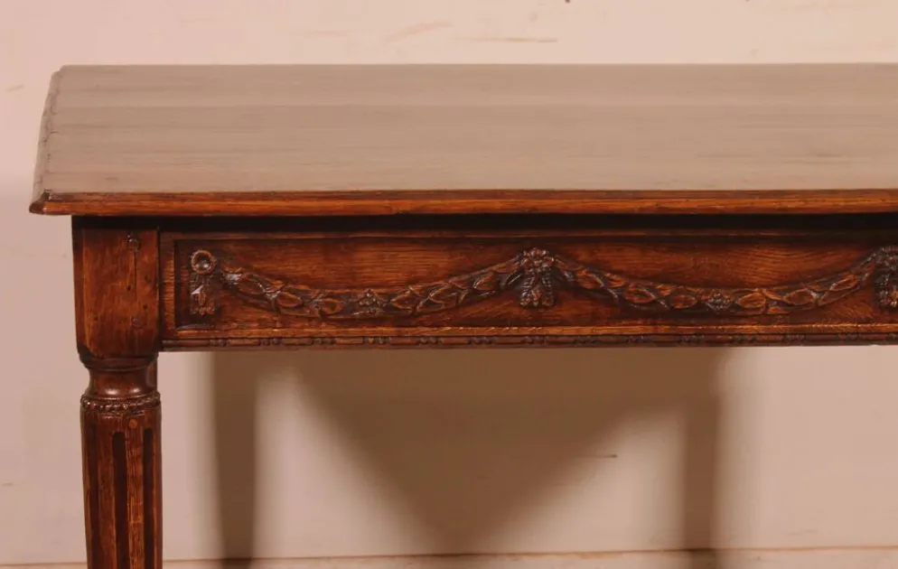 bureau ou table d'époque Louis XVI en chêne -18° siècle