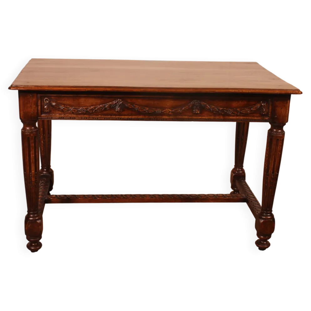 bureau ou table d'époque Louis XVI en chêne -18° siècle