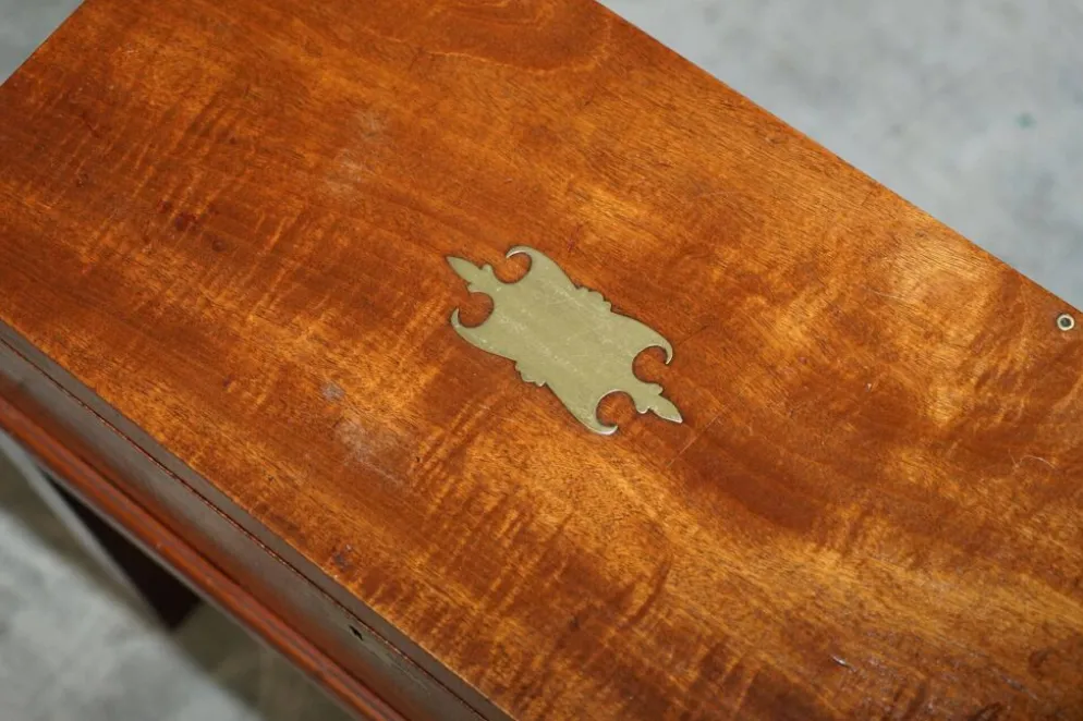 Bureau à pente militaire d'époque victorienne en bois dur