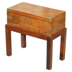 Bureau à pente militaire d'époque victorienne en bois dur