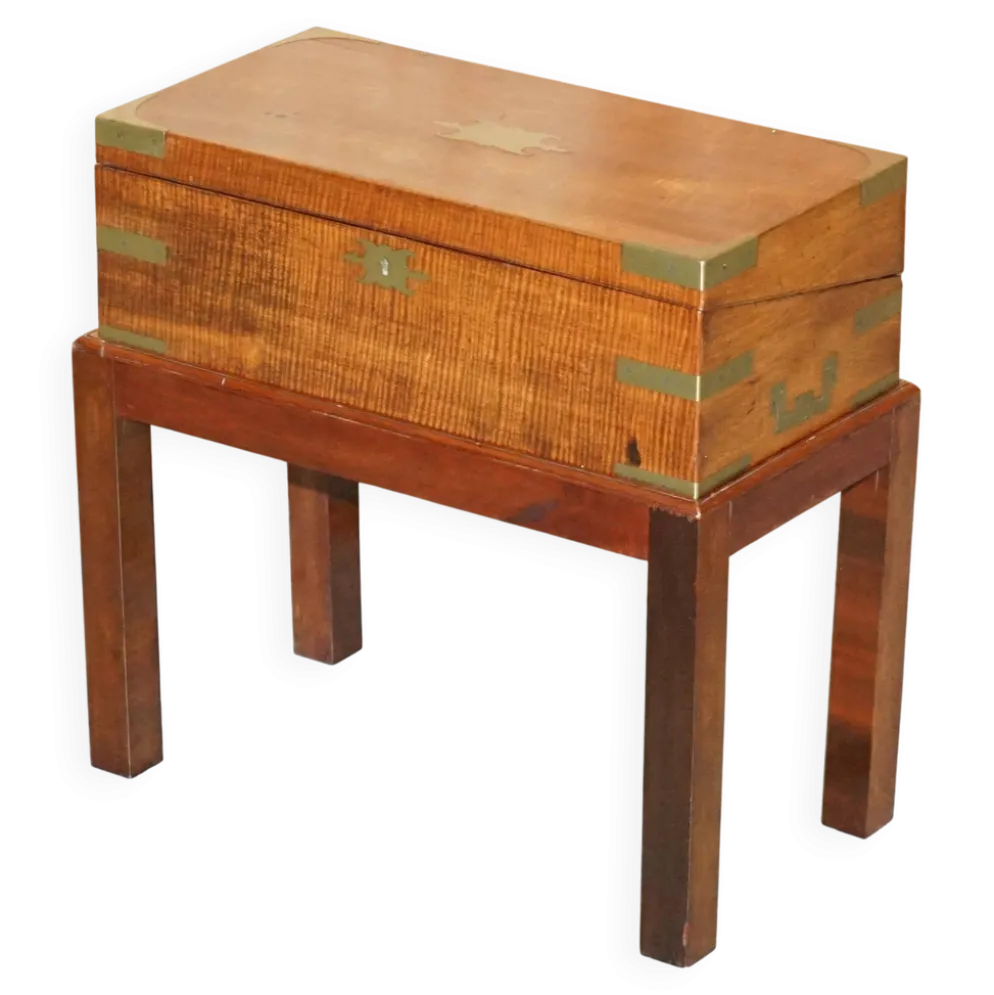 Bureau à pente militaire d'époque victorienne en bois dur