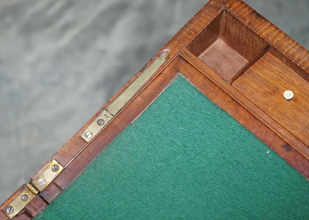 Bureau à pente militaire d'époque victorienne en bois dur