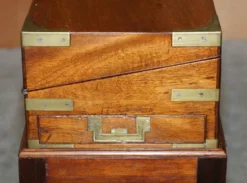 Bureau à pente militaire d'époque victorienne en bois dur