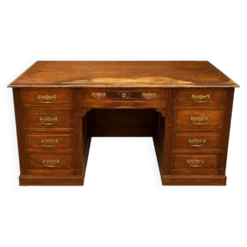 Bureau à piédestal en Chêne à caisson