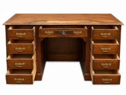Bureau à piédestal en Chêne à caisson