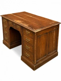 Bureau à piédestal en Chêne à caisson