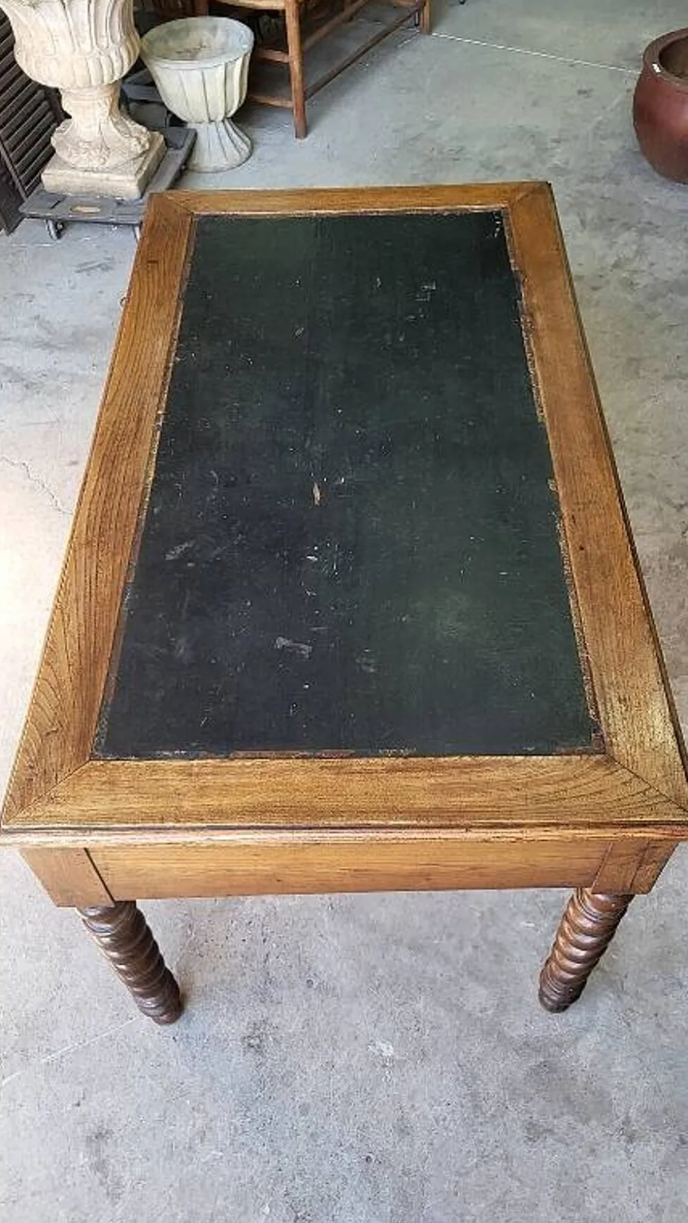 Bureau plat a 3 tiroirs louis philippe du xix ème siecle