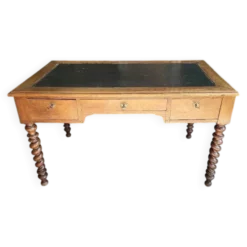Bureau plat a 3 tiroirs louis philippe du xix ème siecle