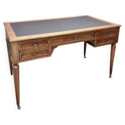 Bureau plat en noyer de style directoire xix eme siècle