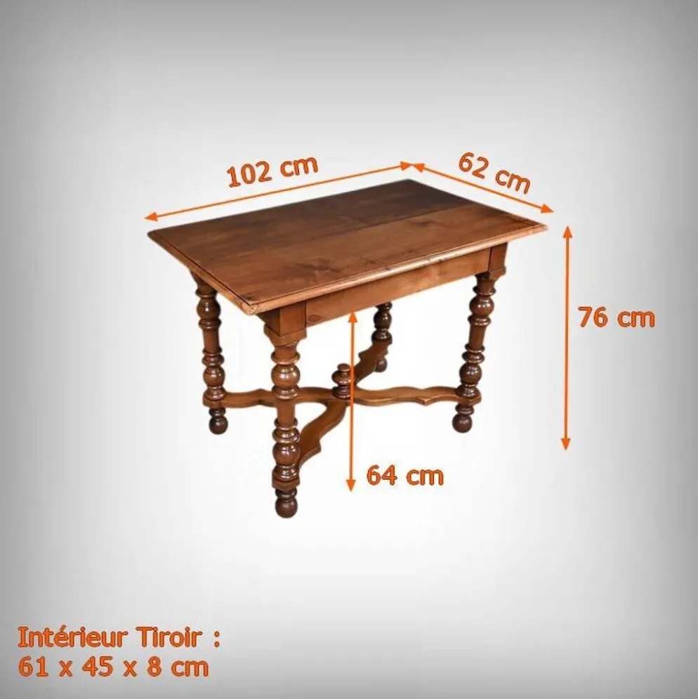 Bureau Plat en Noyer, style Louis Philippe – Fin XIXe