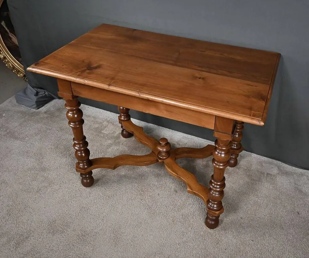 Bureau Plat en Noyer, style Louis Philippe – Fin XIXe