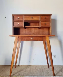 Bureau scandinave pieds compas vintage