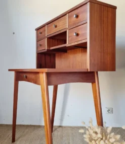 Bureau scandinave pieds compas vintage