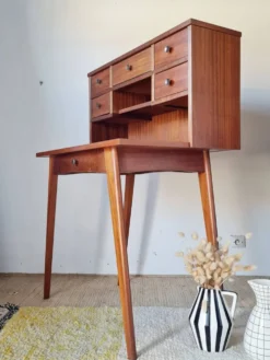 Bureau scandinave pieds compas vintage