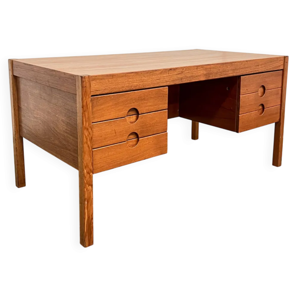 Bureau scandinave vintage en teck attribué à Christian Linneberg