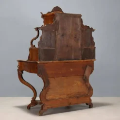 Bureau secrétaire ancien Louis-Philippe en noyer, 5 tiroirs, XIXe siècle