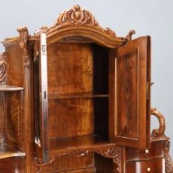 Bureau secrétaire ancien Louis-Philippe en noyer, 5 tiroirs, XIXe siècle