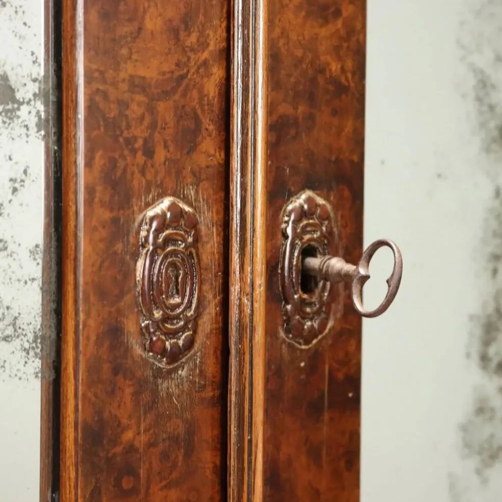 Bureau secrétaire ancien Louis-Philippe en noyer, 5 tiroirs, XIXe siècle