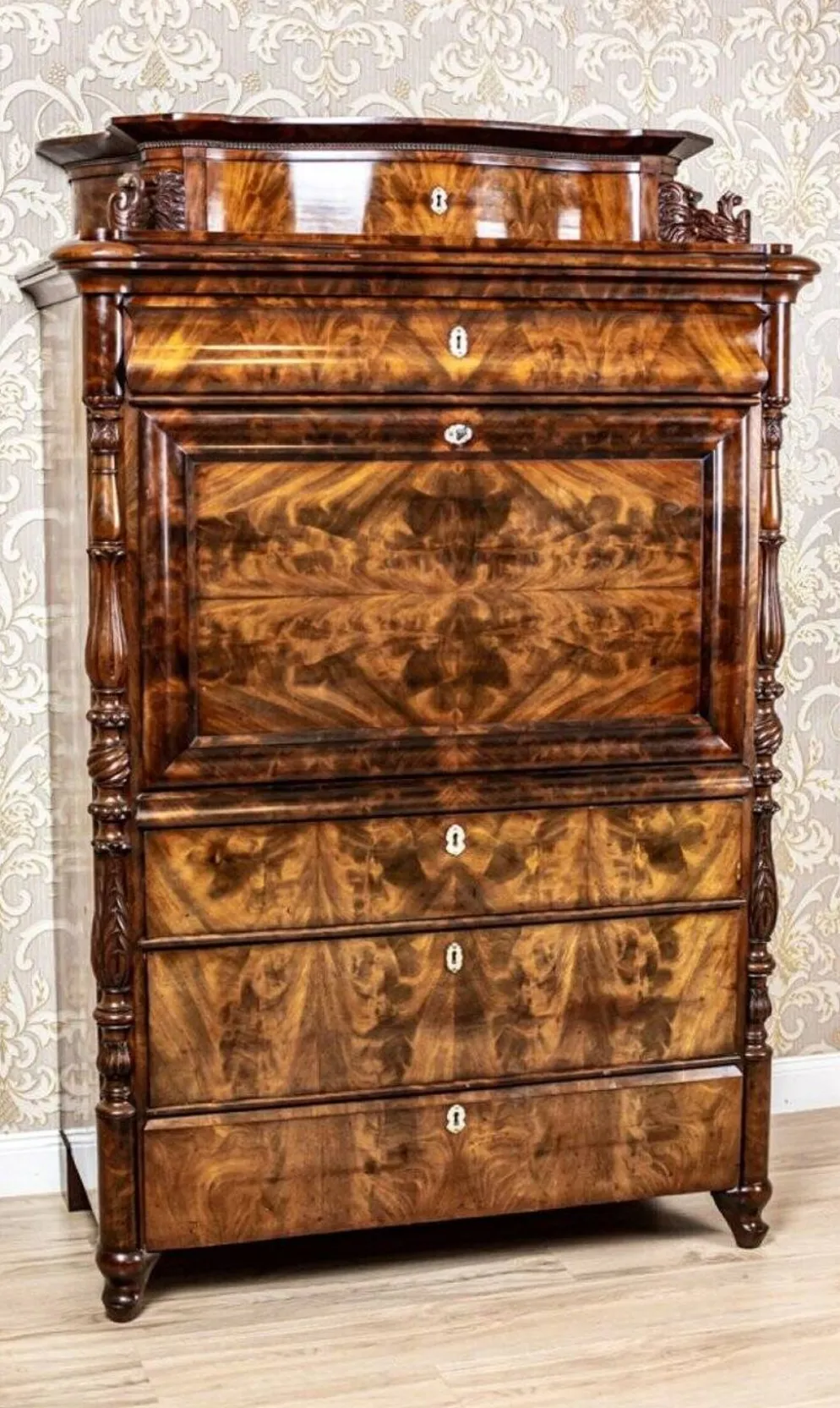 Bureau secrétaire antique Louis Philippe, 1850