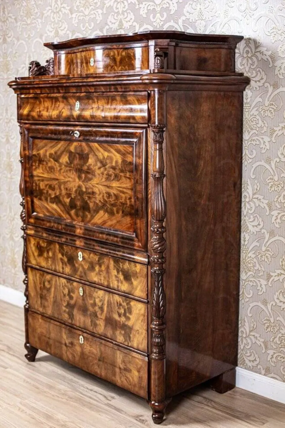 Bureau secrétaire antique Louis Philippe, 1850