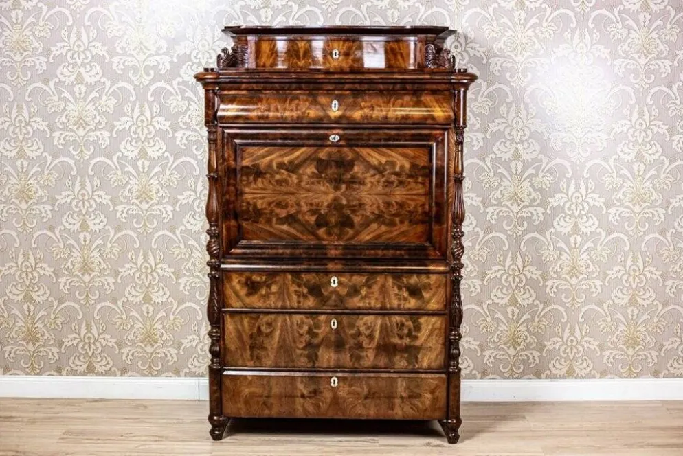 Bureau secrétaire antique Louis Philippe, 1850