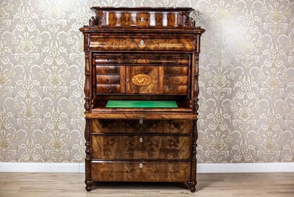 Bureau secrétaire antique Louis Philippe, 1850