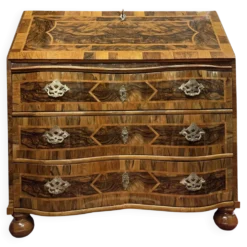 Bureau secrétaire baroque, marqueterie en bois de fruit, Allemagne, vers 1760