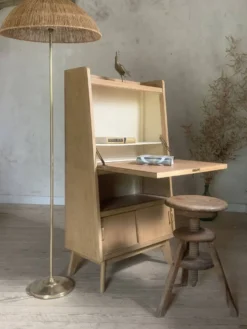 Bureau secrétaire bibliothèque vintage pyramidale