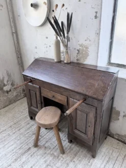 Bureau secrétaire chêne art populaire XIXème