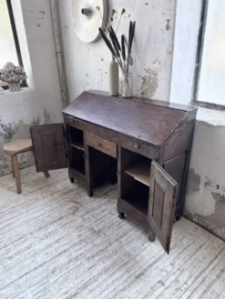 Bureau secrétaire chêne art populaire XIXème