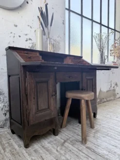 Bureau secrétaire chêne art populaire XIXème