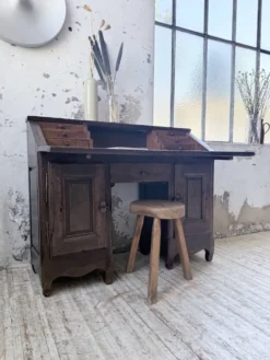 Bureau secrétaire chêne art populaire XIXème